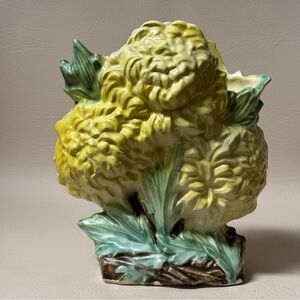 1950's McCoy Yellow Chrysanthemum Pottery Vase